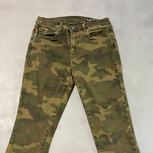 BlankNYC Jeans Womens Size 28 x 26 olive camo camuflage The Reade Crop skinny - Picture 2 of 6